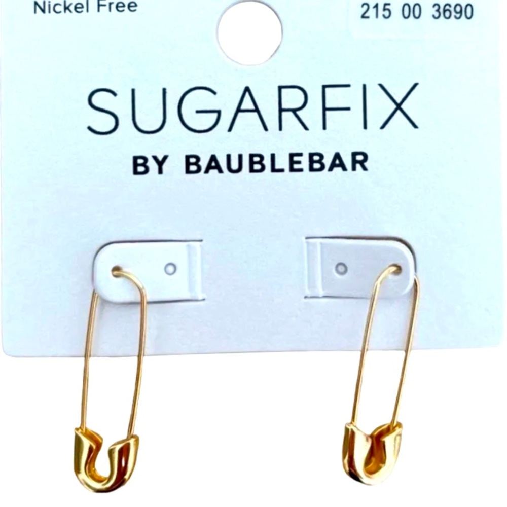 Sugarfix Baublebar Earrings Safety Pins - Best Friends Safety Pins NWT - Picture 1 of 1